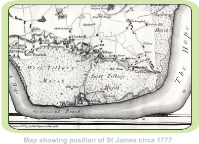 Map showing position of St James circa 1777