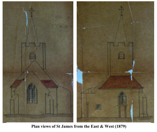 Plan views of St James from the East & West  (1879)