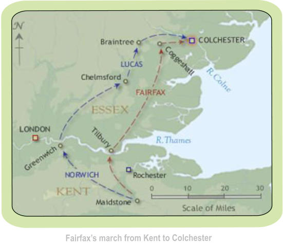Fairfaxs march from Kent to Colchester