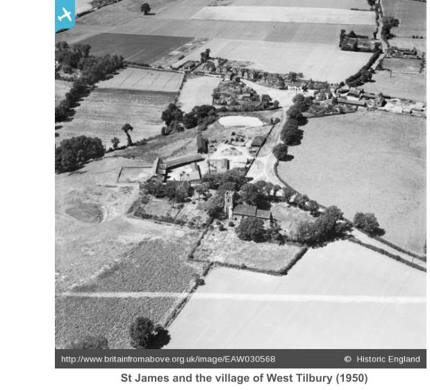 St James and the village of West Tilbury (1950)